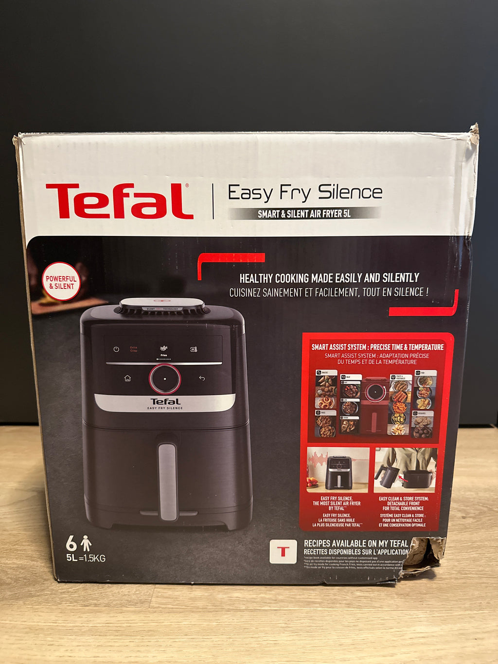 Tefal Easy Fry Silence EY5728 – Stille Airfryer 5L voor 6 personen