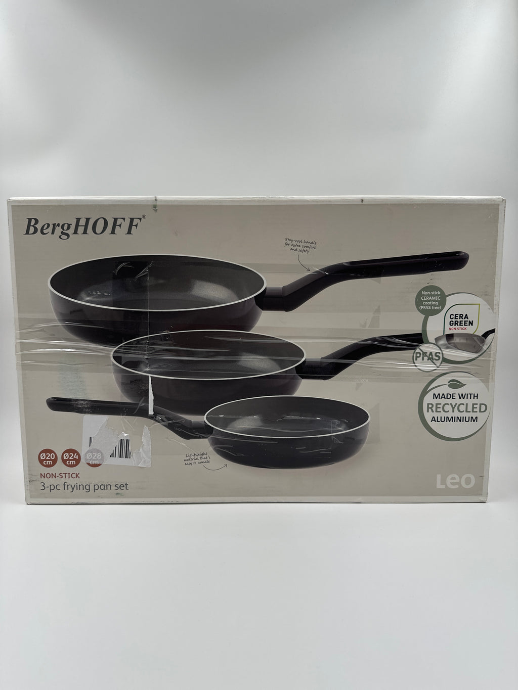 BergHOFF Leo Glints 3-delige koekenpannenset – PFAS-vrij keramisch antiaanbak
